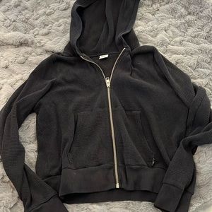 TNA black waffle zip up